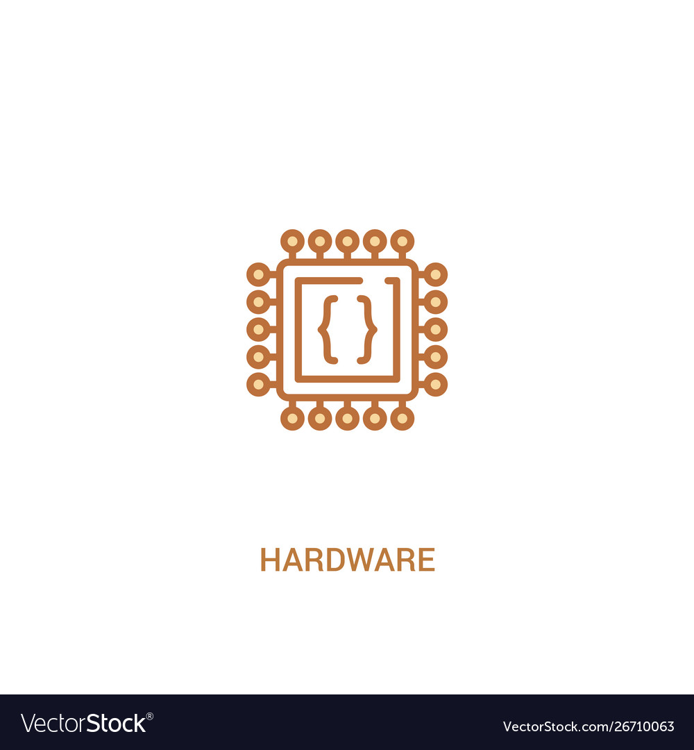 Hardware concept 2 colored icon simple line Vector Image
