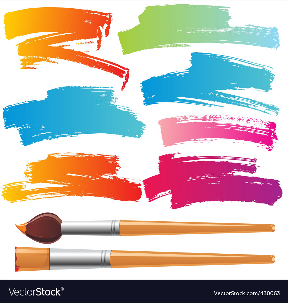 Paint brushes  Royalty Free Vector  Image VectorStock