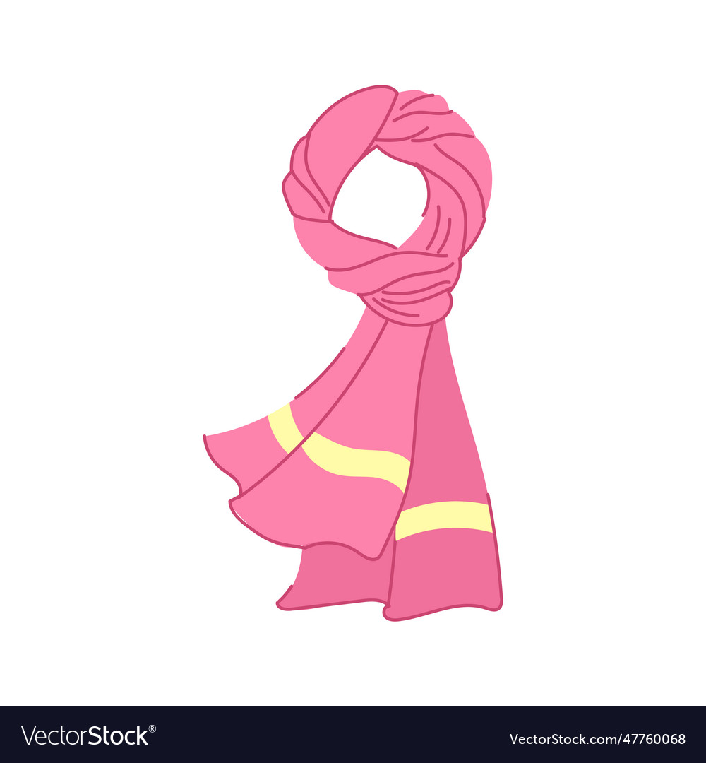 Happy scarf women cartoon Royalty Free Vector Image