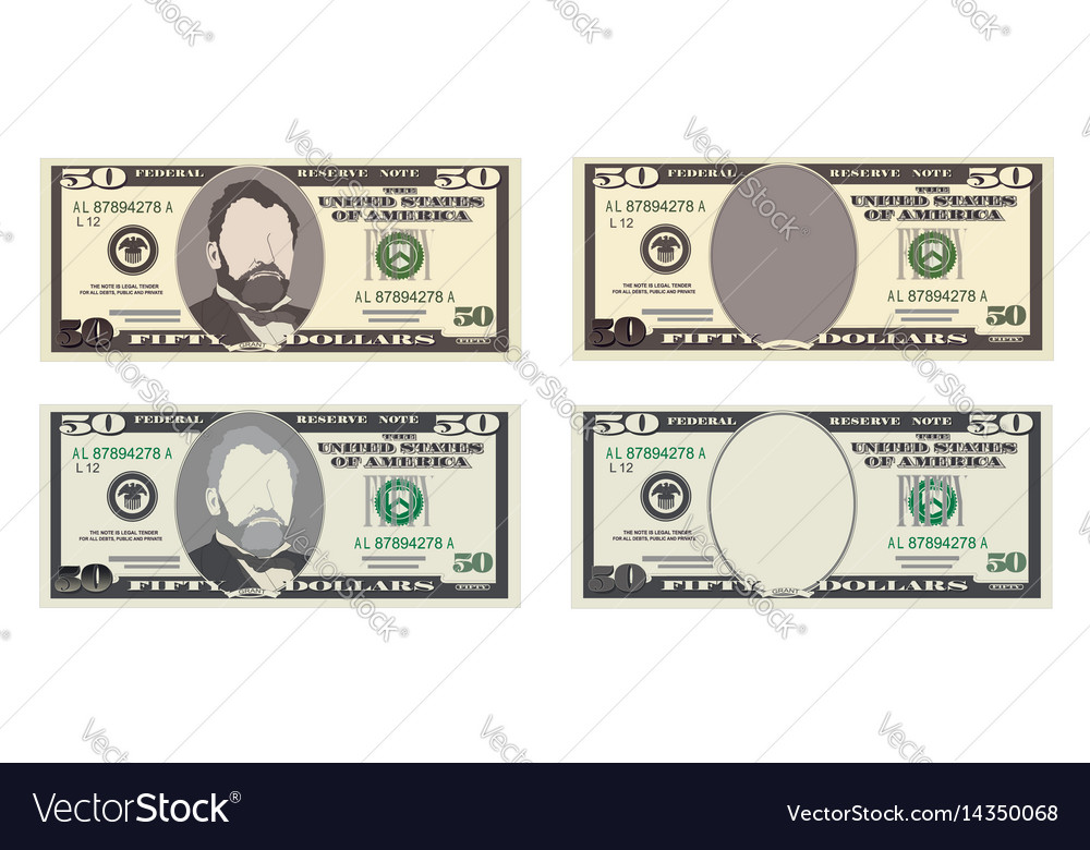 Usa Banking Currency Cash Symbol 50 Dollars Bill Vector Image Cash Symbol 50 Dollars Bill Vector Image