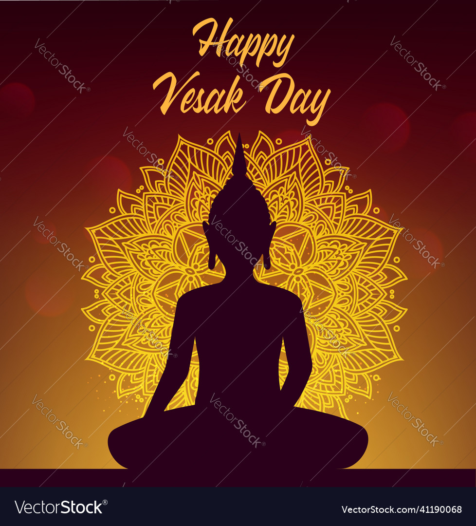 Vesak holiday festival buddha birthday holiday vector image Vesak holiday festival buddha birthday holiday