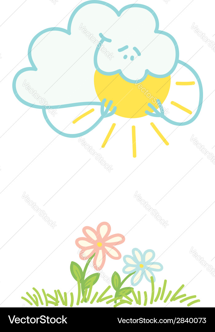 Cloud and sun Royalty Free Vector Image - VectorStock