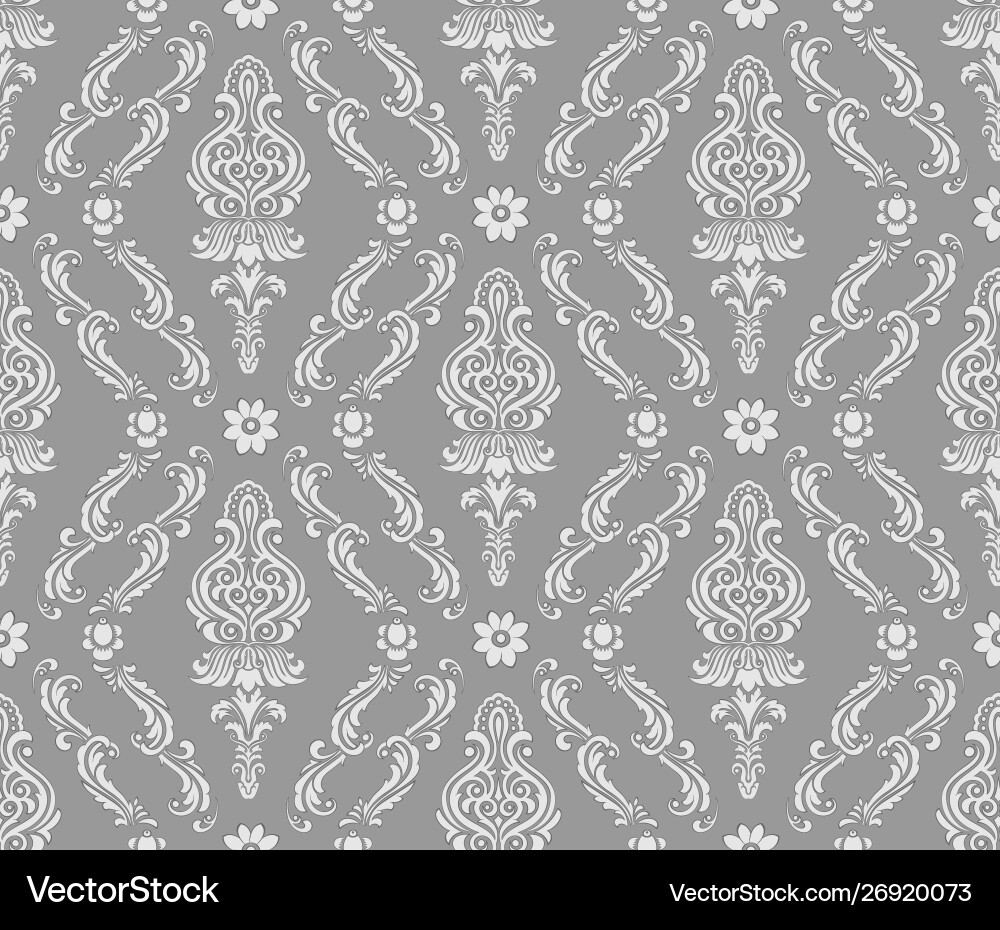 Damask seamless pattern background Royalty Free Vector Image