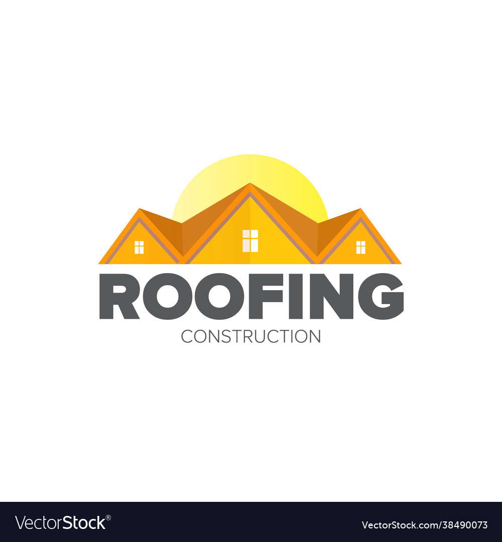 Roofing construction logo design template Vector Image