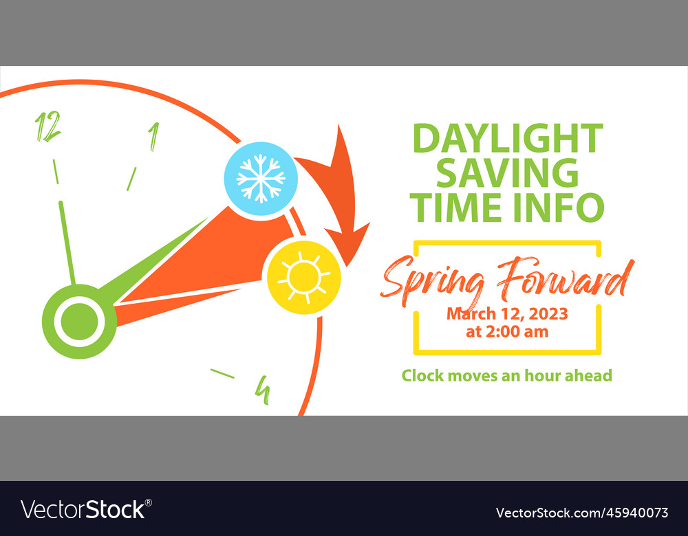 Premium Vector  Daylight saving time march 12 2023 concept clock