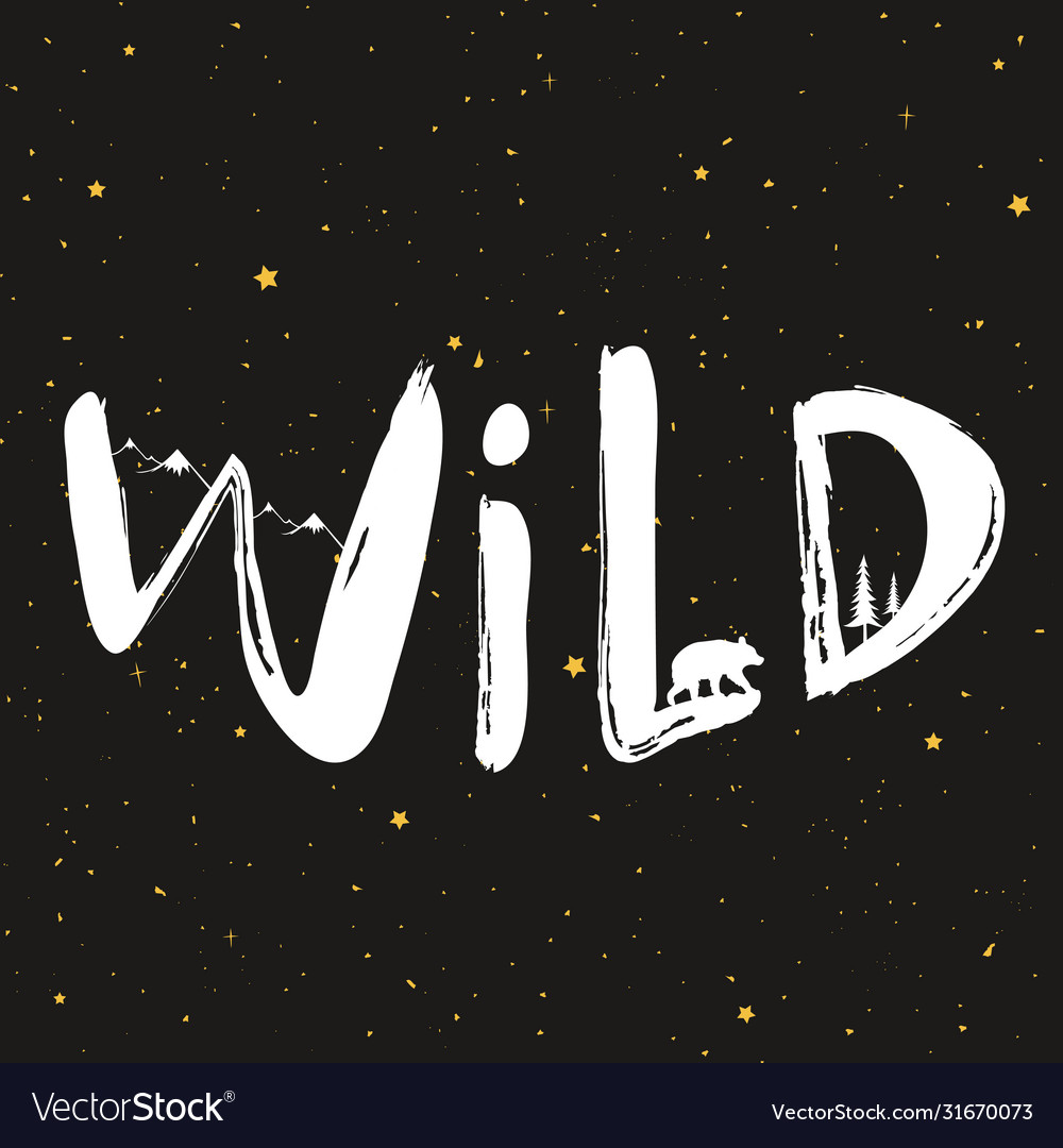 with-lettering-word-wild-royalty-free-vector-image