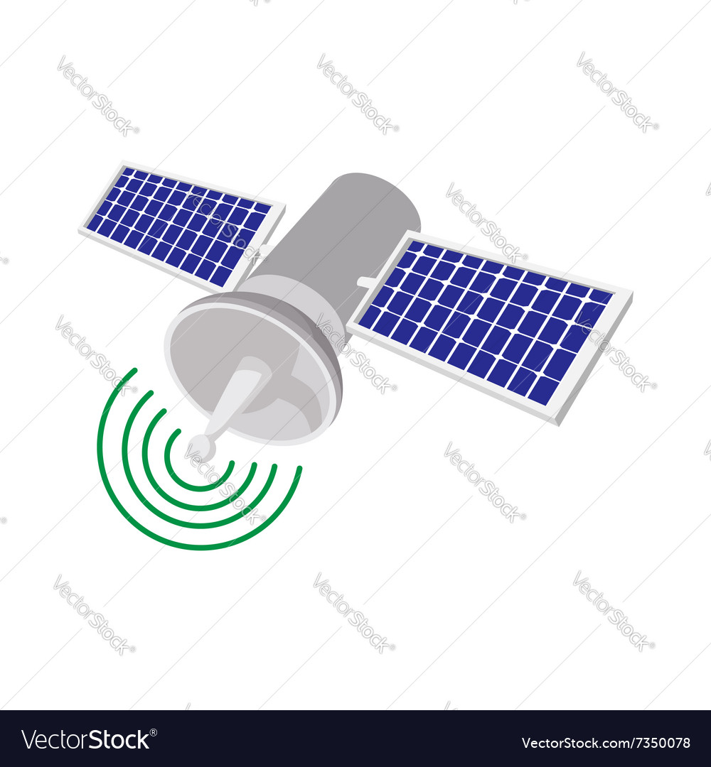 Satellite communications cartoon icon Royalty Free Vector