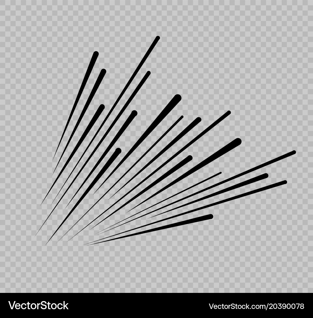 Set of isolated speed lines the effect Royalty Free Vector