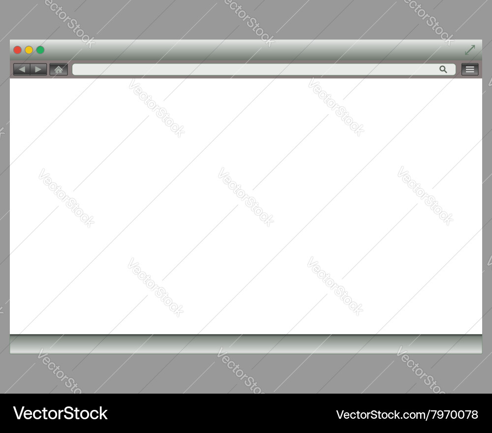 Simple browser window on blue back ground Vector Image
