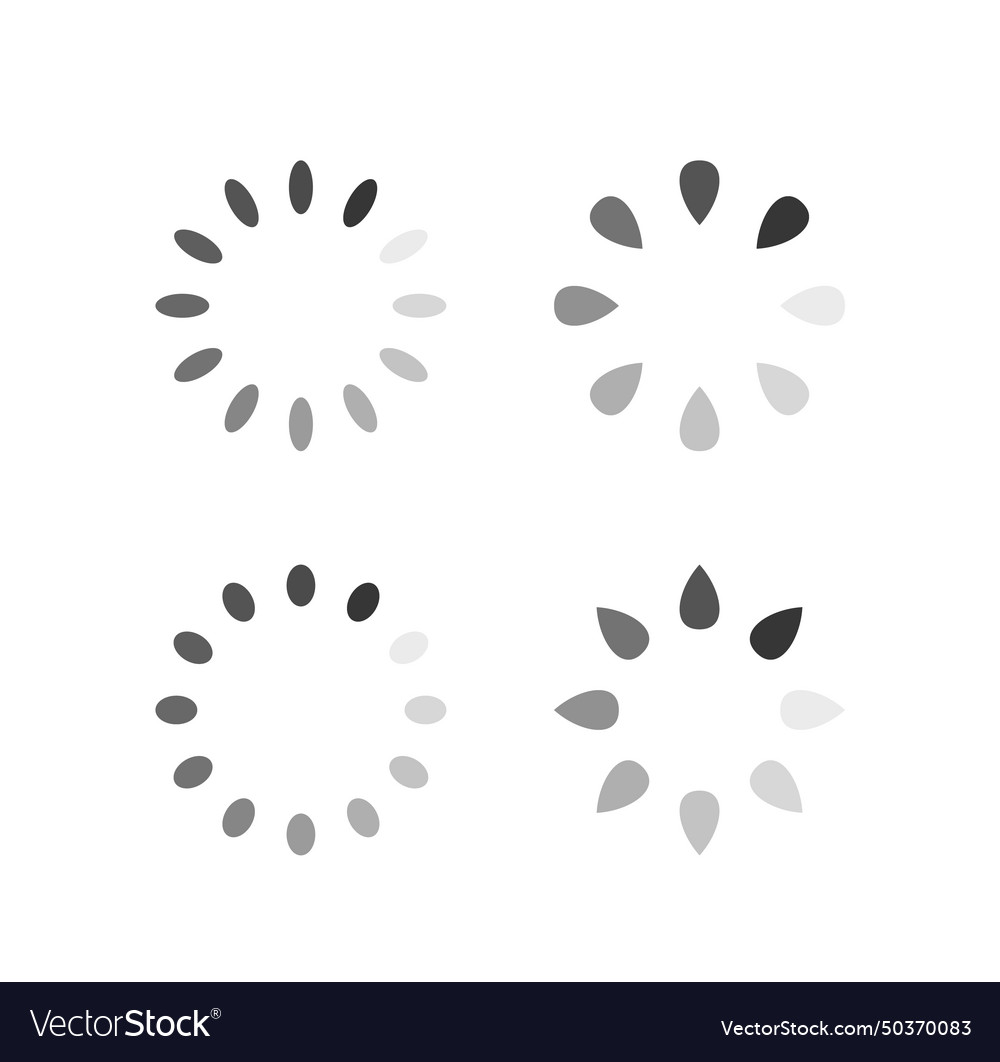 Circular icons symbolize progress loading vector image Circular icons symbolize progress loading
