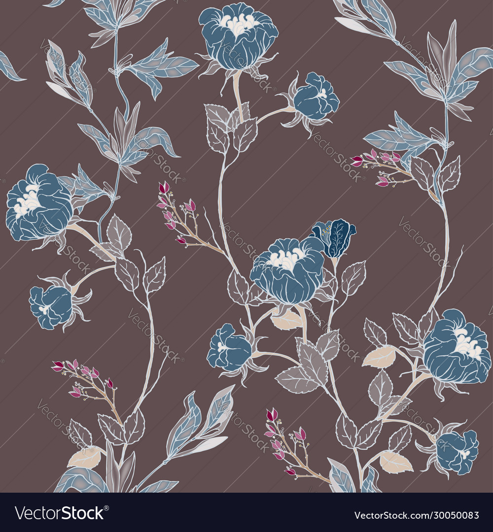 Delicate pink twigs wild roses Royalty Free Vector Image