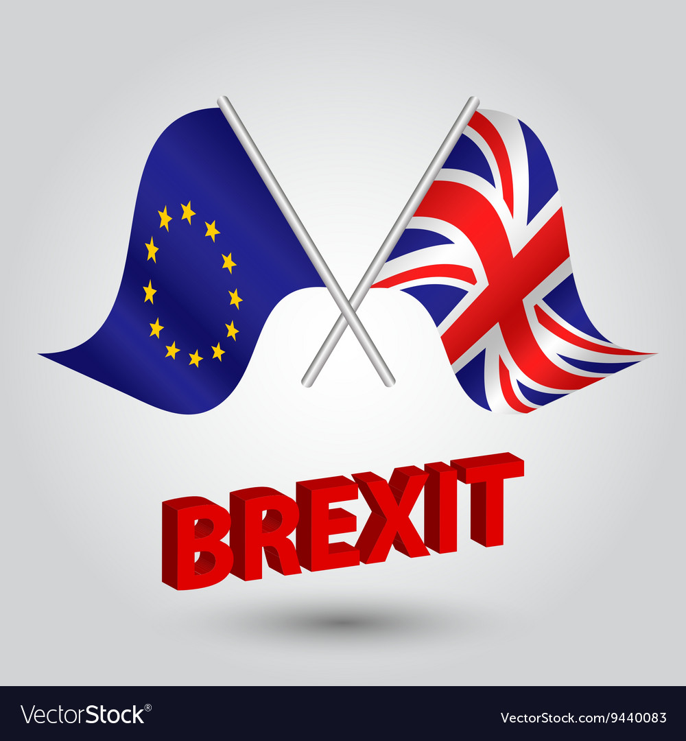 Flag eu european union uk united kingdom brexit Vector Image