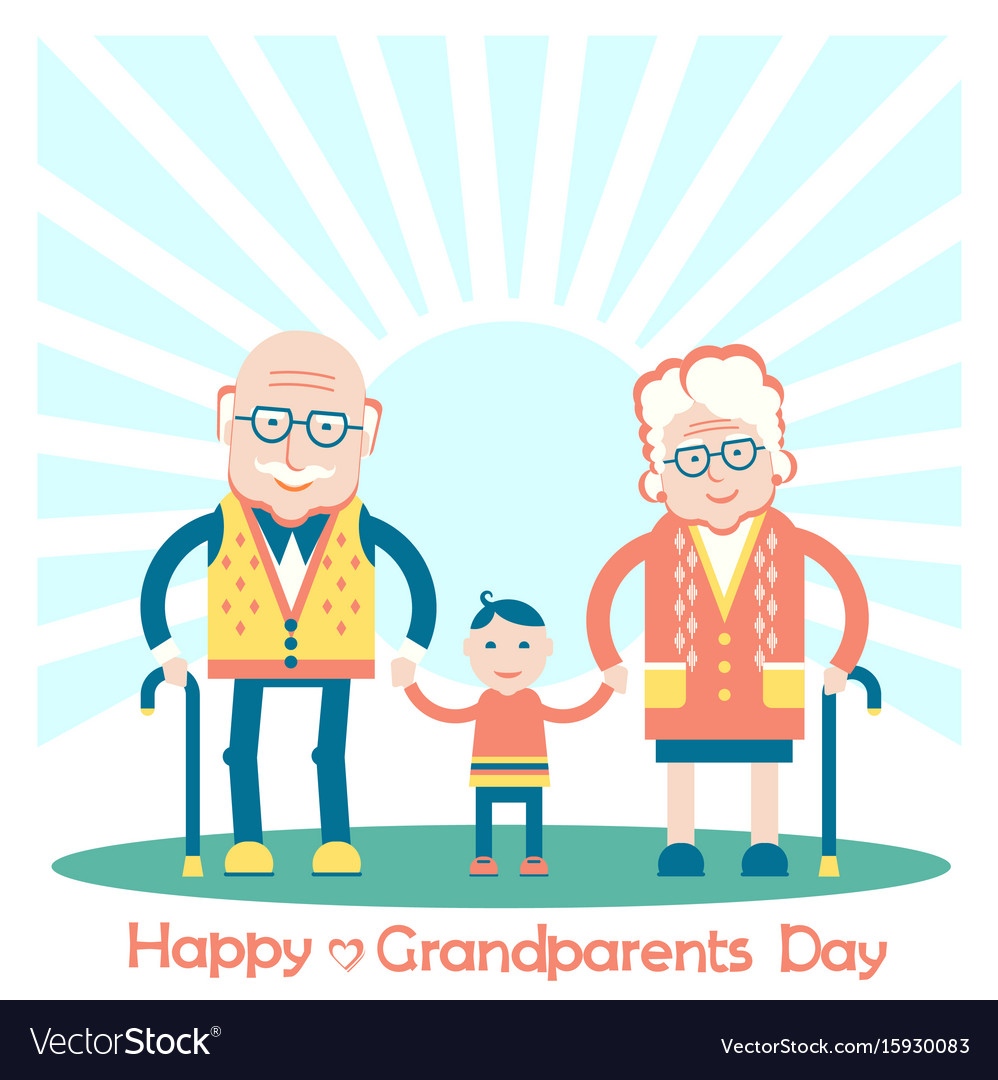 Grandparents with grandchild family Royalty Free Vector