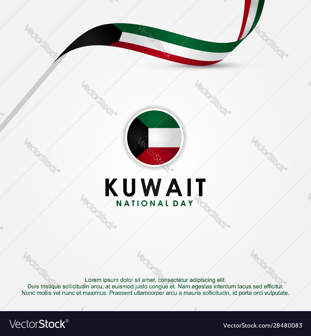 Kuwait independence day design template Royalty Free Vector