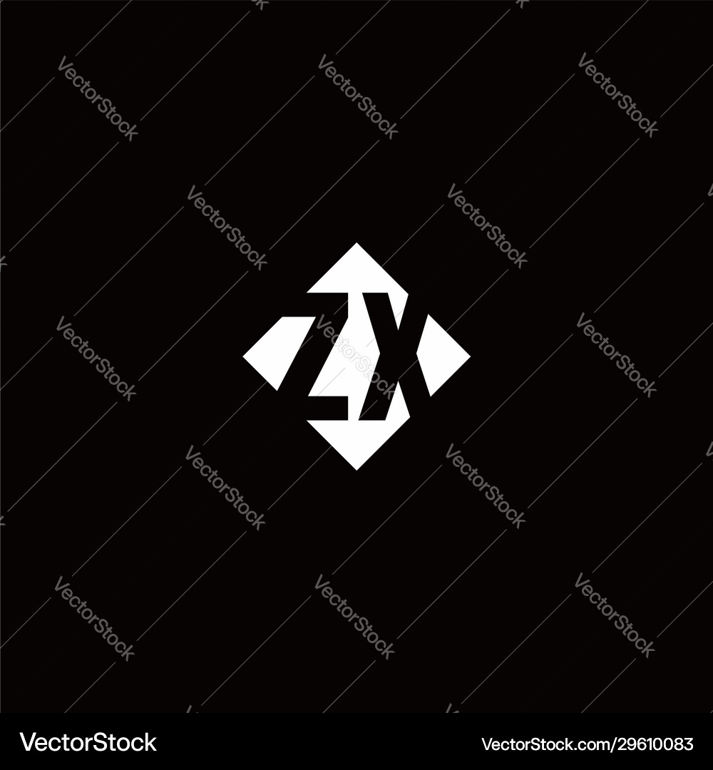 Monogram logo design with diamond square shape Vector Image