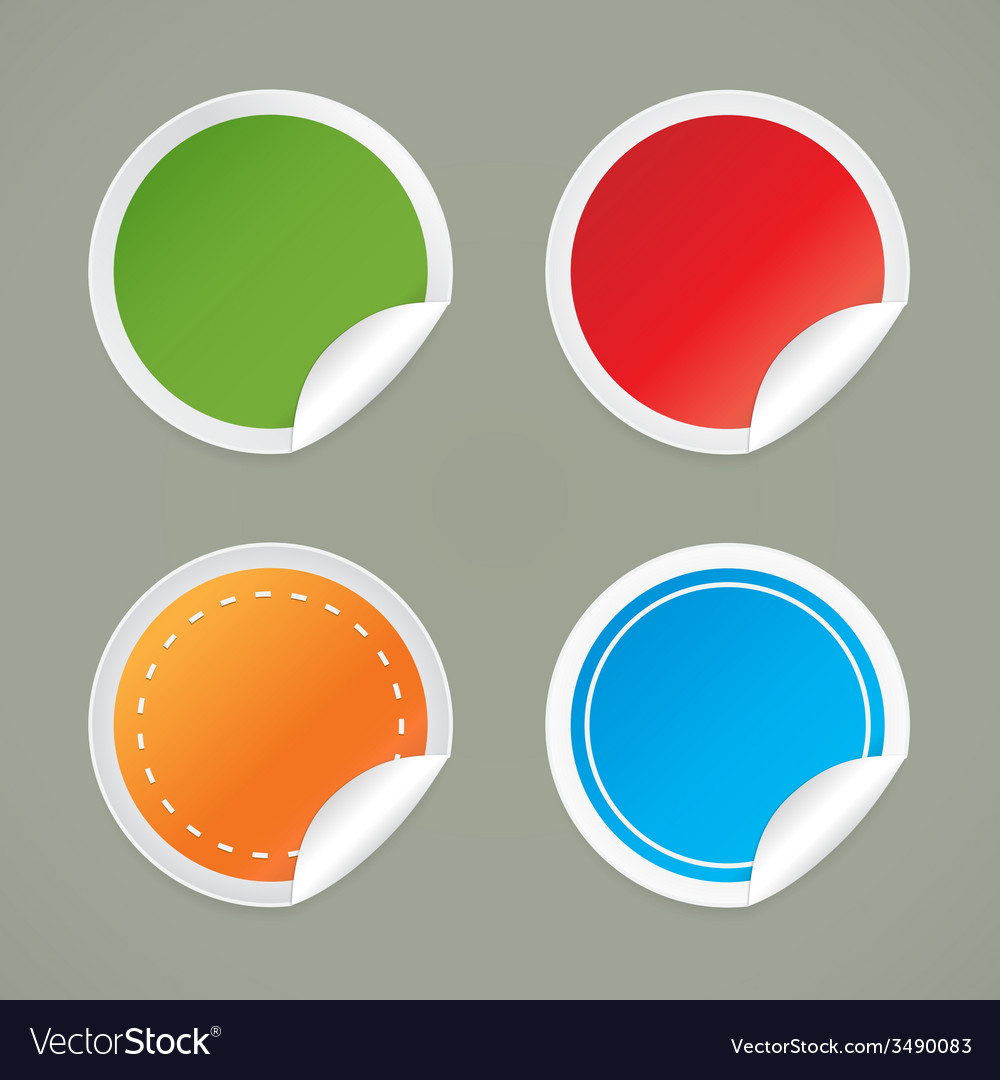 Set of round labels with a curved edge Royalty Free Vector
