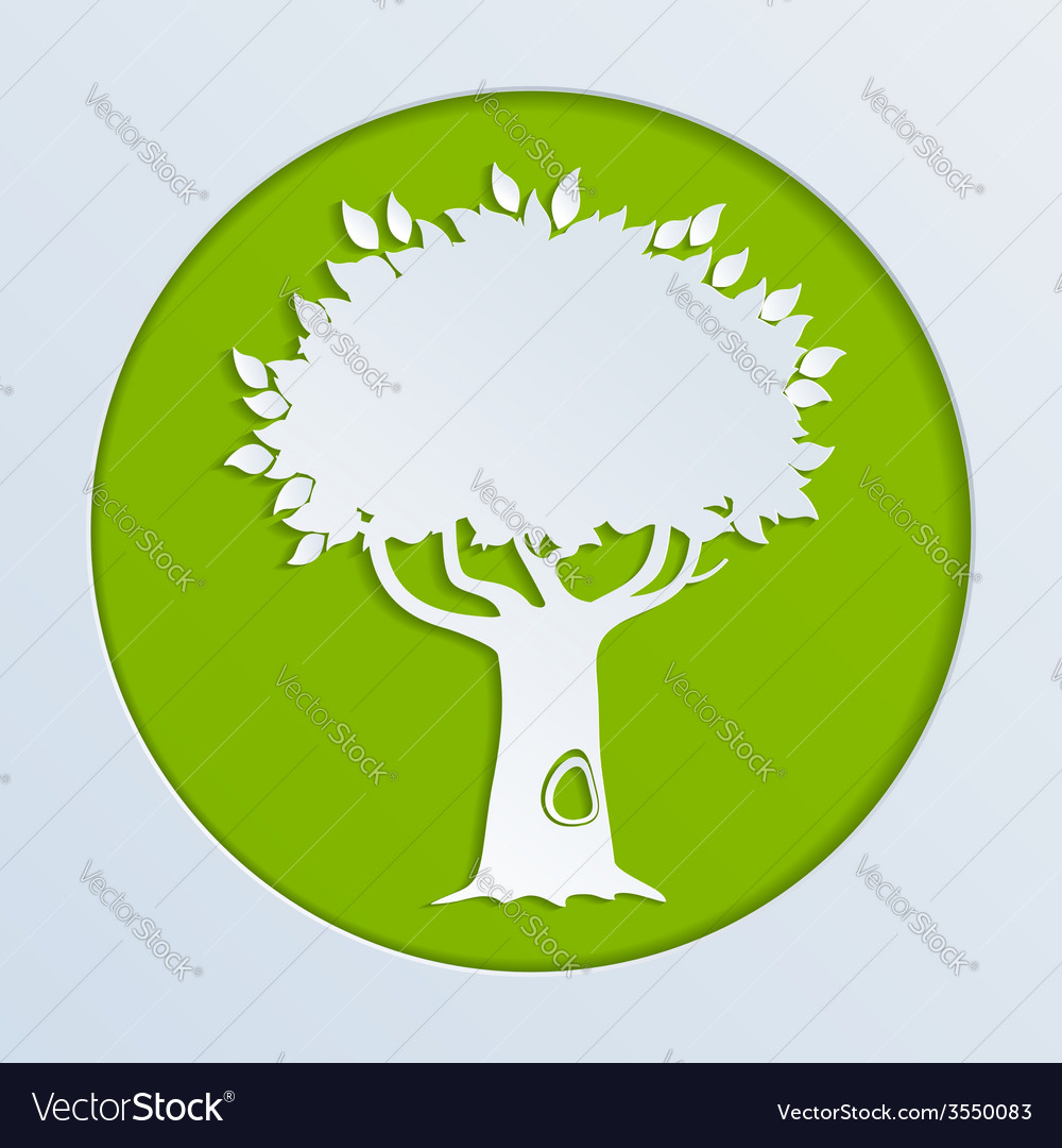Tree green paper Royalty Free Vector Image VectorStock