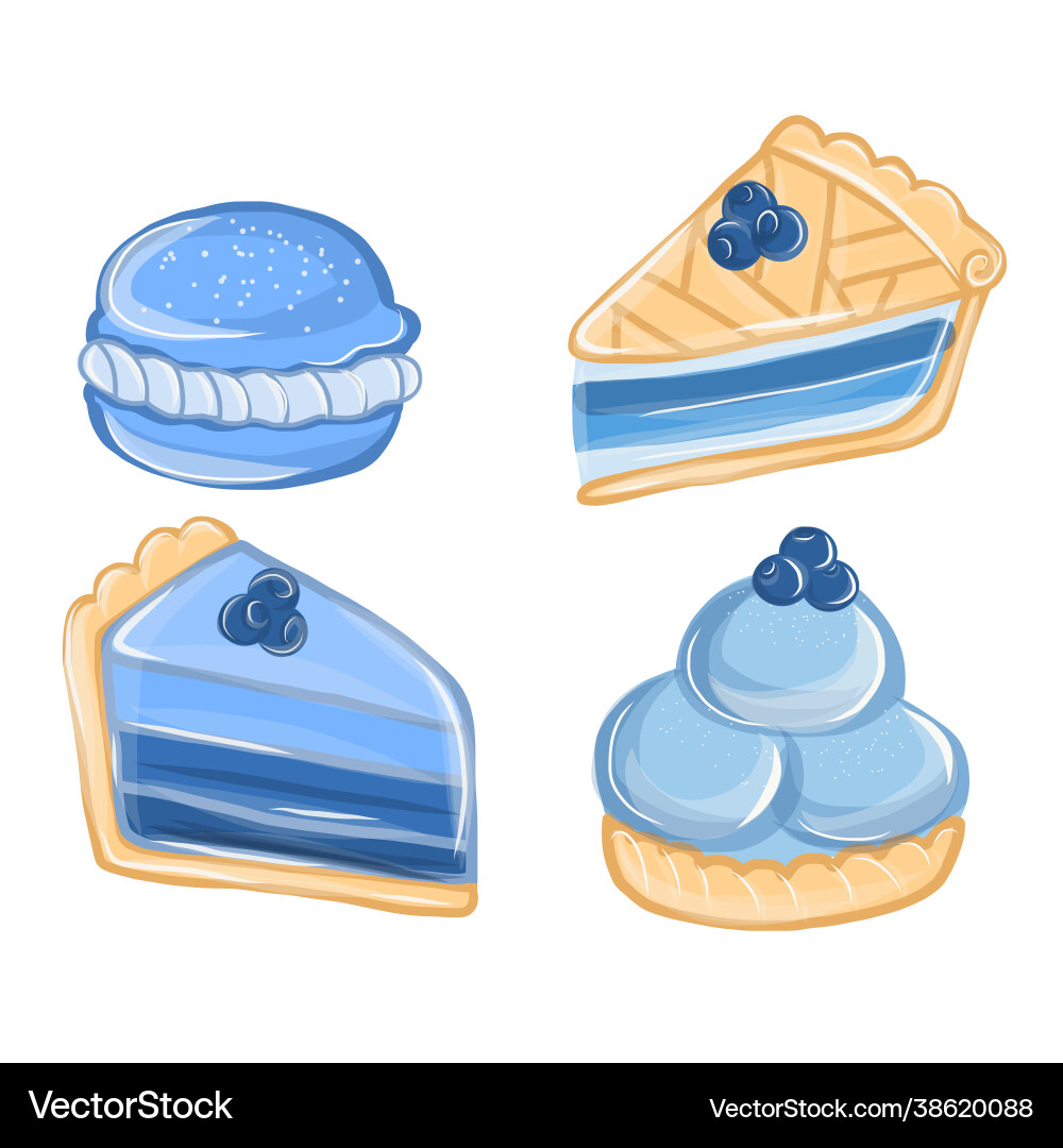 Cake set Royalty Free Vector Image - VectorStock