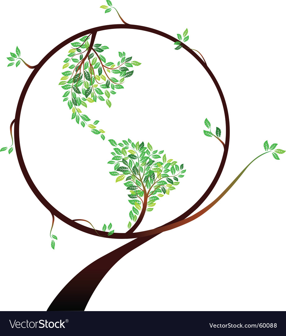 Globe tree Royalty Free Vector Image - VectorStock