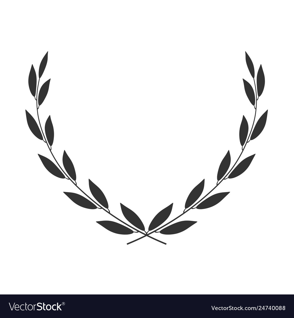 Laurel wreath placed on white icon Royalty Free Vector Image