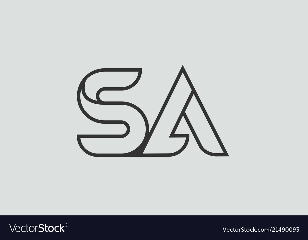 Black And White Alphabet Letter Sa S A Logo Vector Image