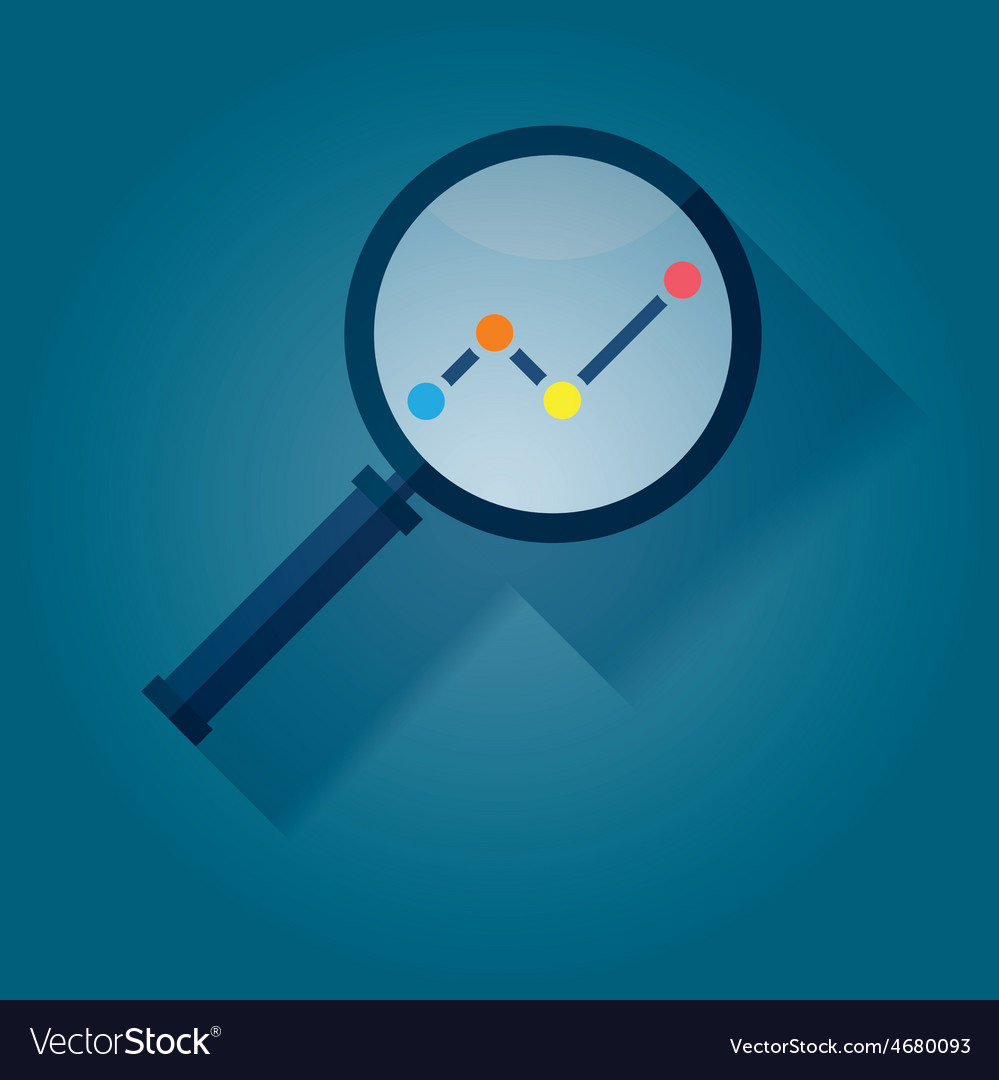 Business Analysis Symbol With Magnifying Glass Ico