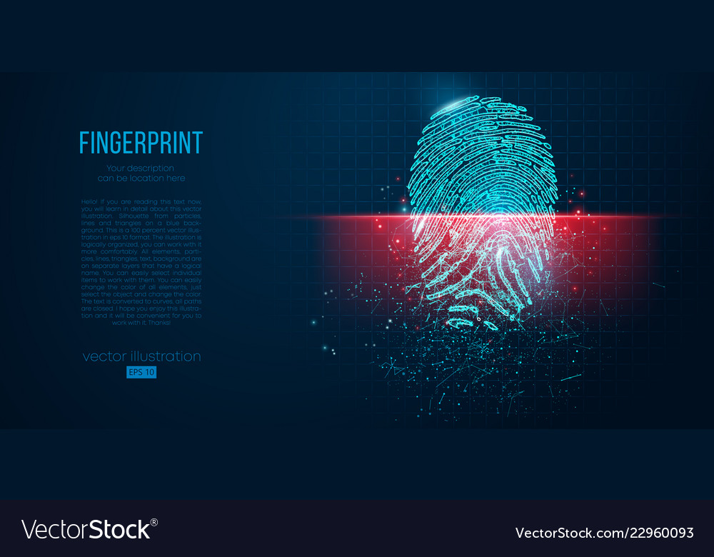 Digital security electronic fingerprint scanning Vector Image