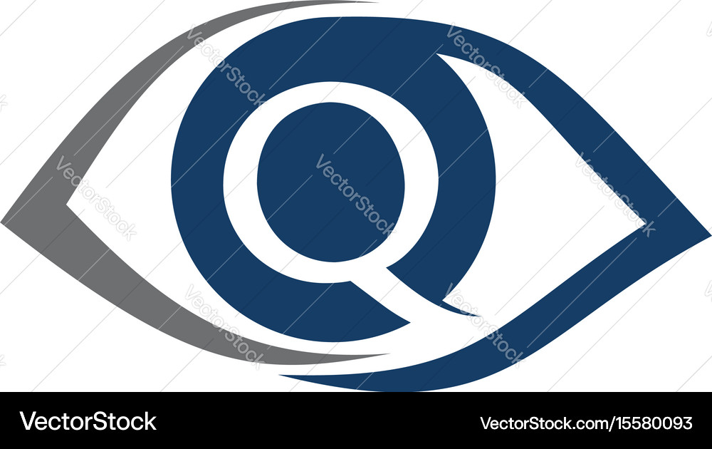 Eye care ceye care solutions letter q Royalty Free Vector
