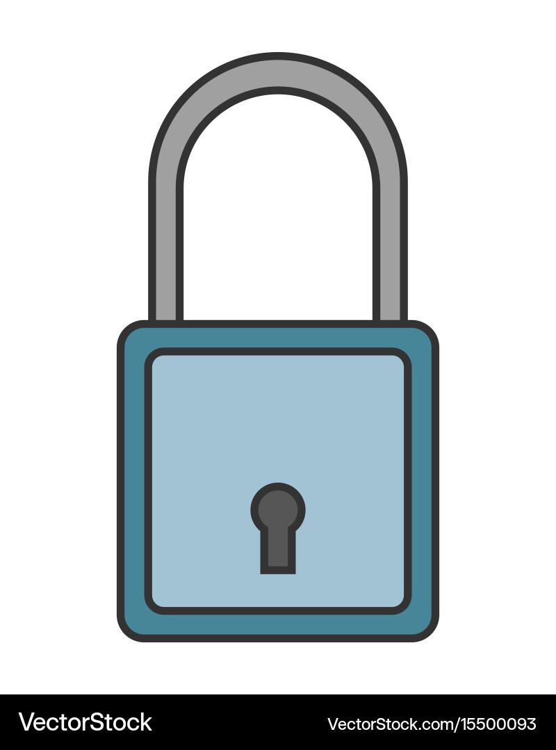 Padlock flat colored icon of lock isolated Vector Image