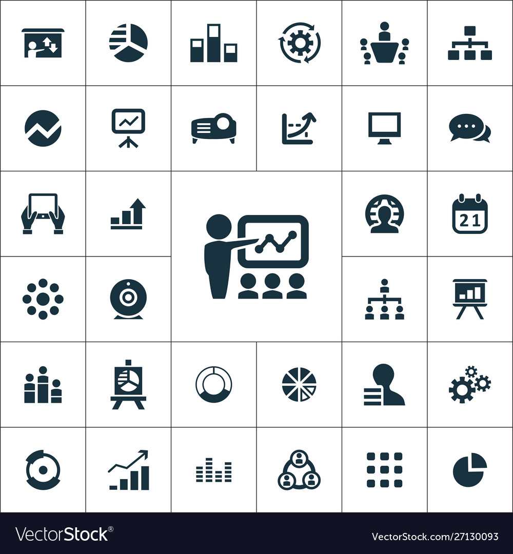 Presentation icons universal set for web and ui Vector Image