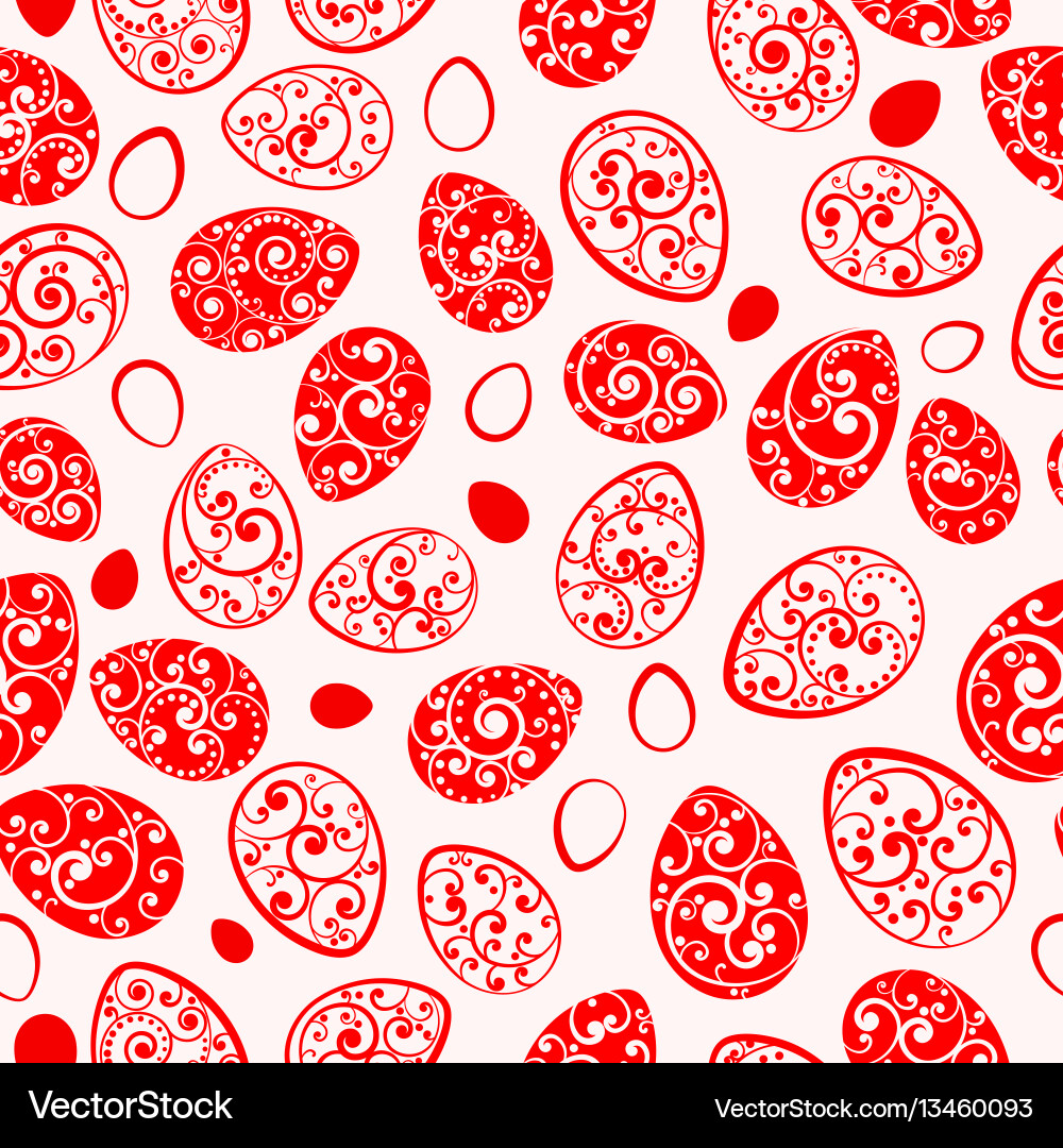 Seamless pattern of easter eggs Royalty Free Vector Image
