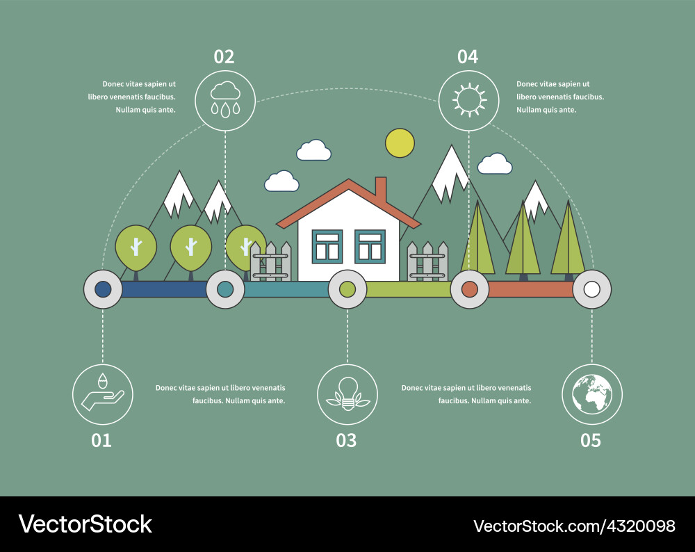 Ecology infographic elements flat Royalty Free Vector Image