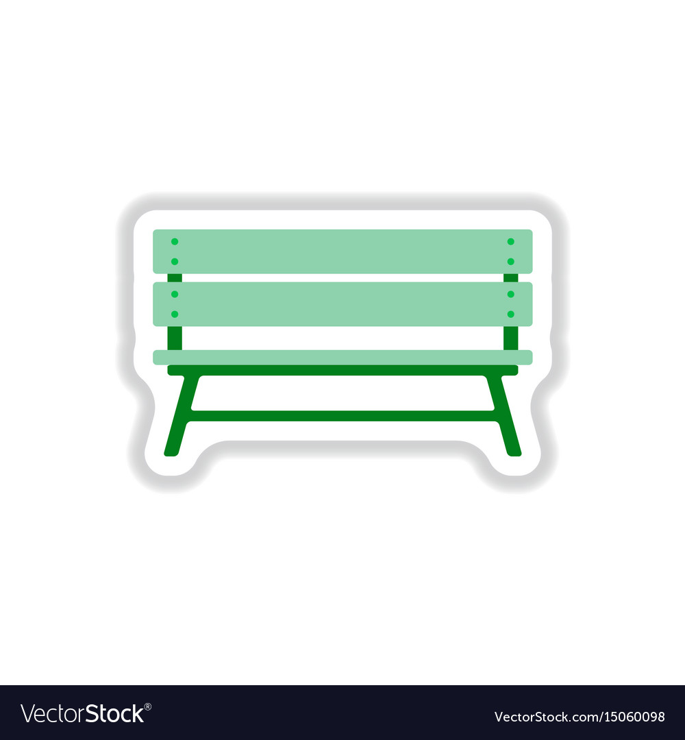 Park bench in paper sticker style