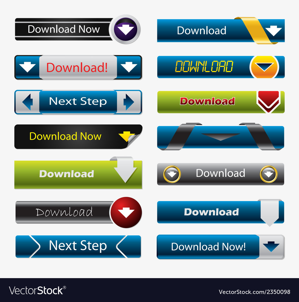 Set of download buttons Royalty Free Vector Image