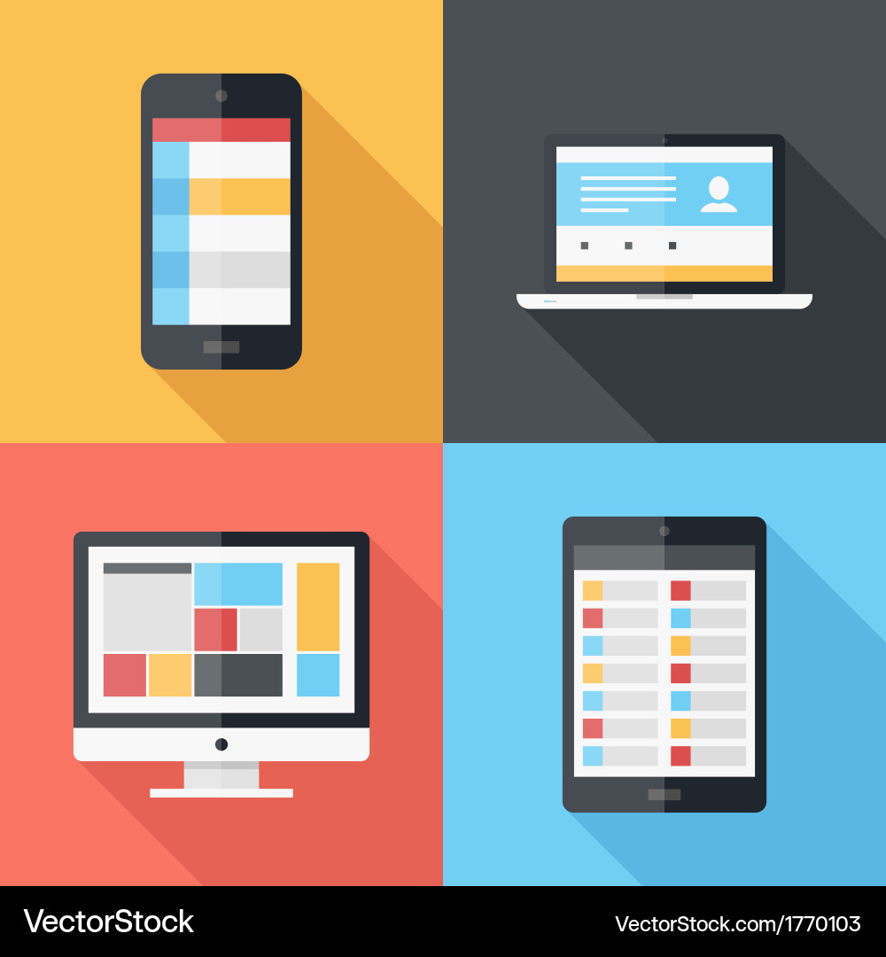 Flat icons Royalty Free Vector Image - VectorStock