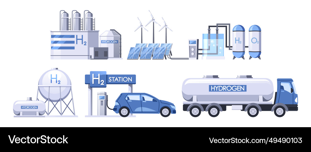 Hydrogen production involves extracting Royalty Free Vector