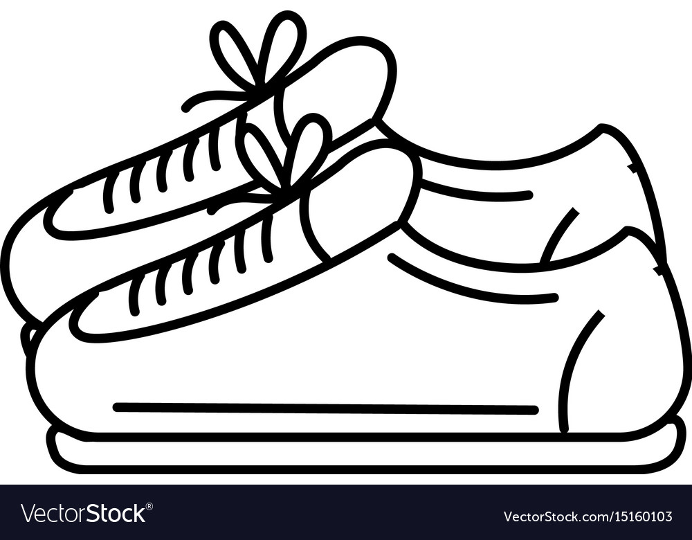 Line sneakers to practice exercise and train Vector Image