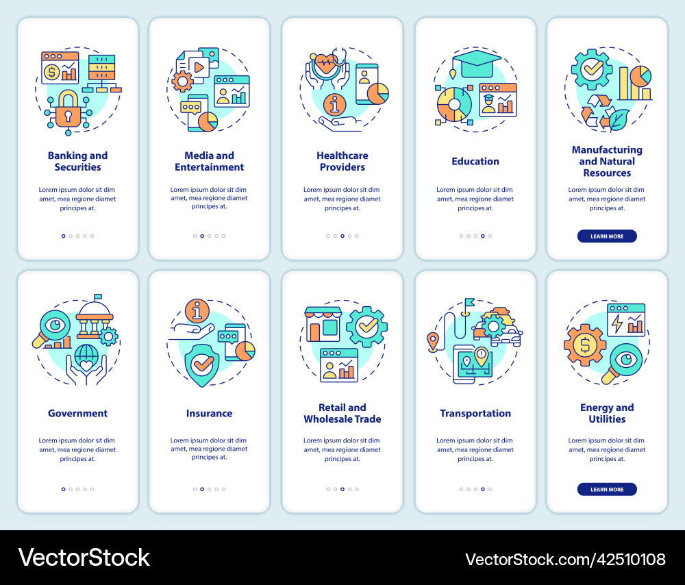 Big data applications onboarding mobile app Vector Image
