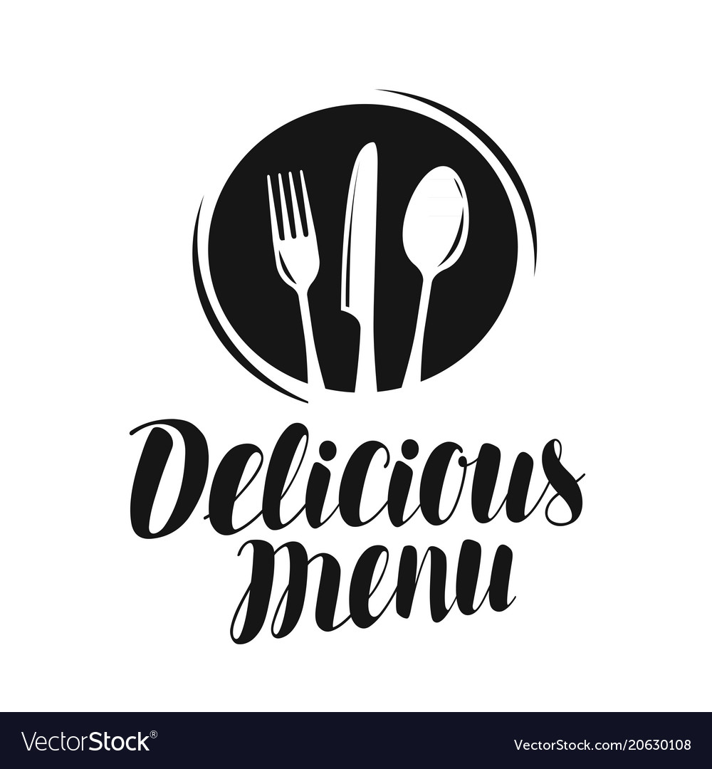 Delicious Menu Logo Or Label Food Restaurant Vector Image