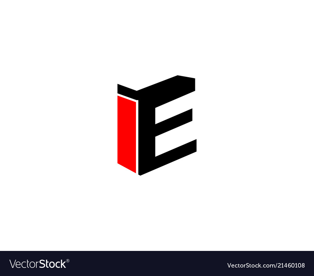 3d letter e logo