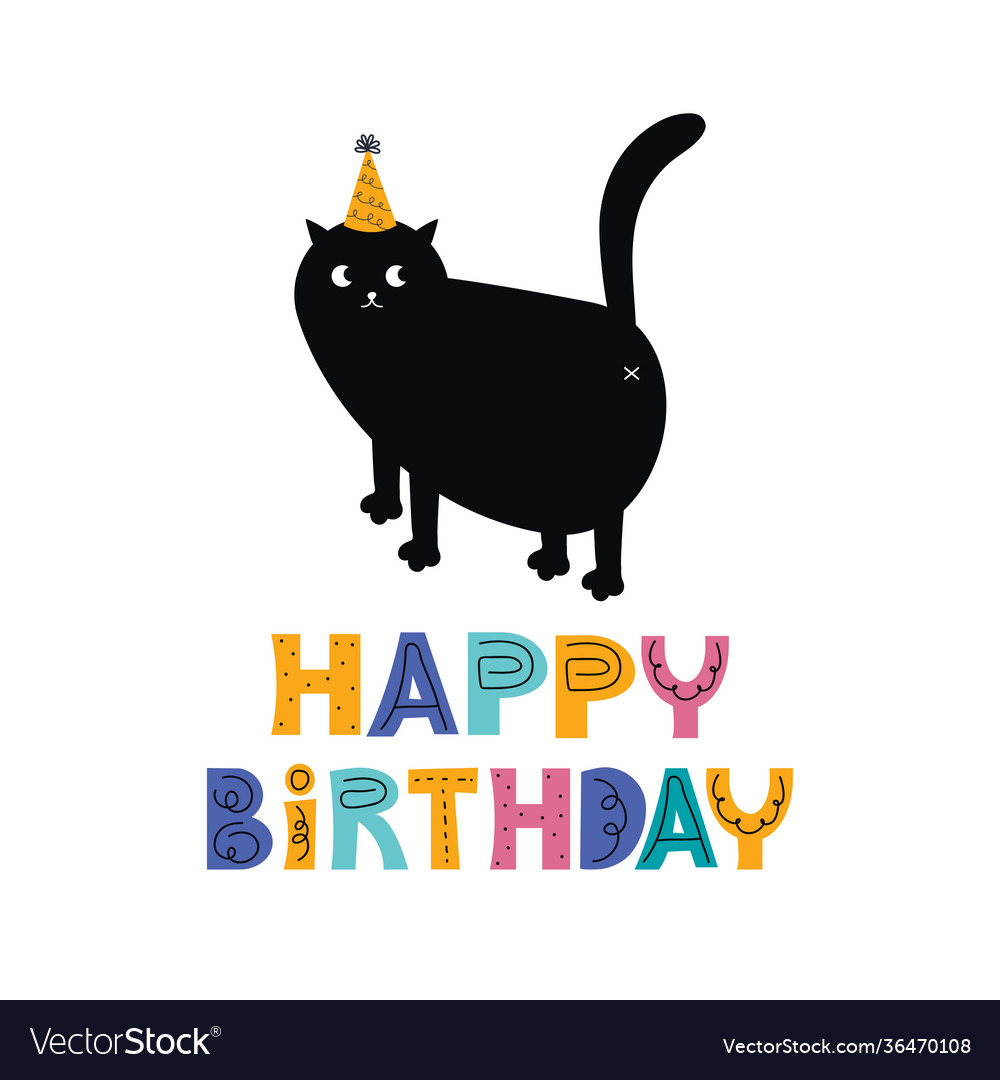 Funny greeting card with text happy birthday Vector Image