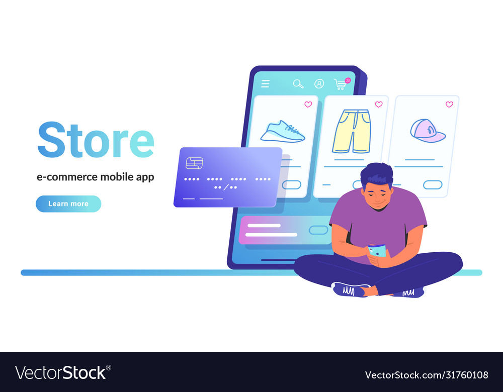 Online store mobile app Royalty Free Vector Image