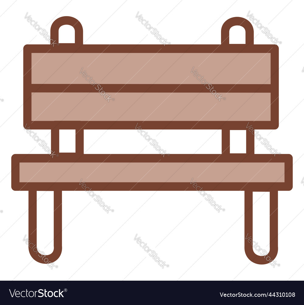 Wooden bench on a white background Royalty Free Vector Image