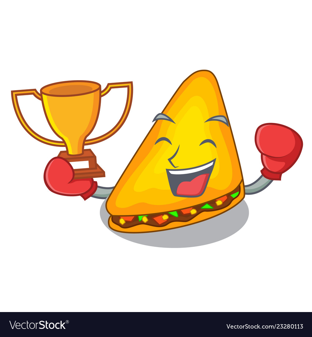 Boxing winner cooked quesadillas parts Royalty Free Vector