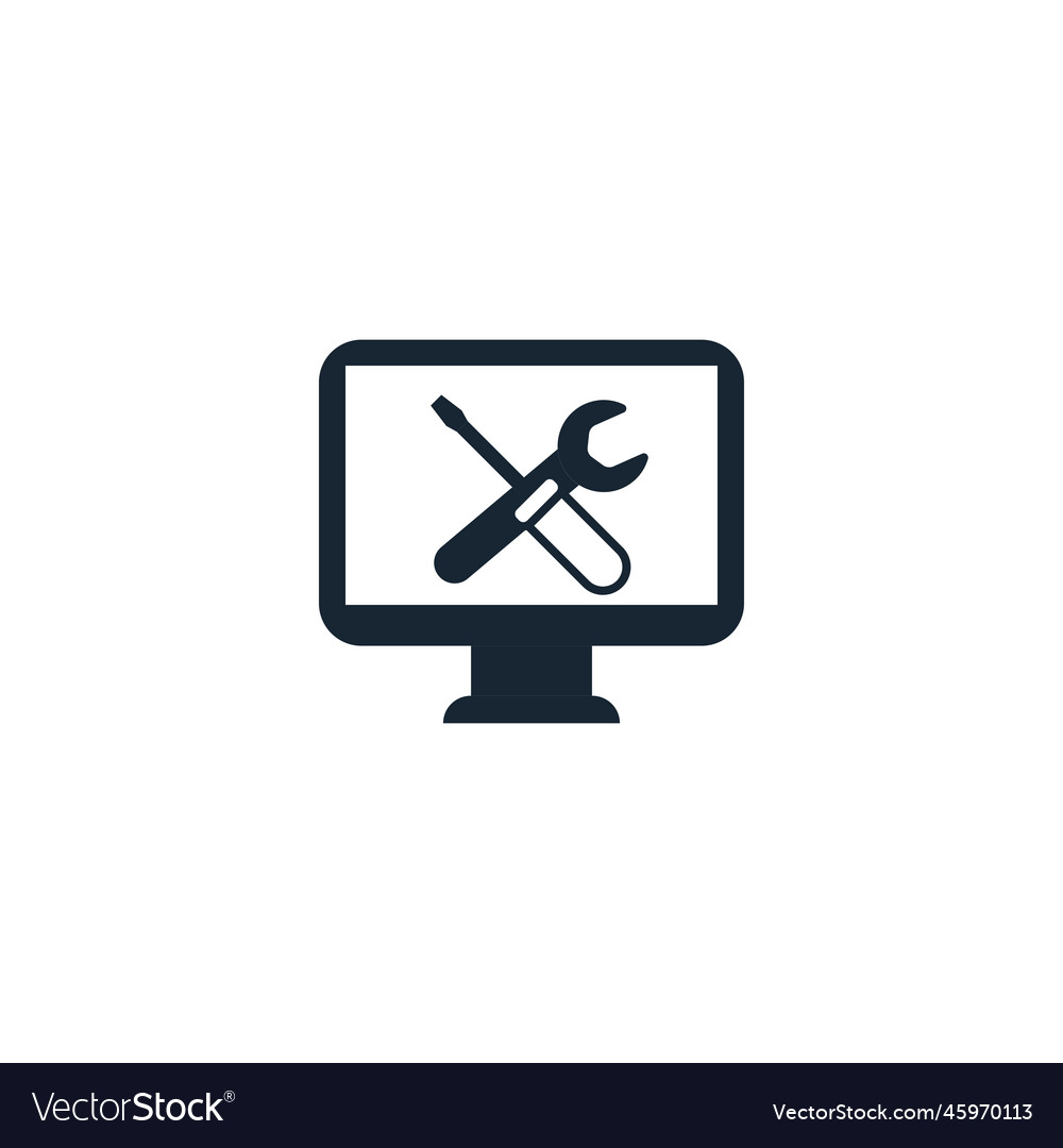 Computer repair creative icon filled from Vector Image