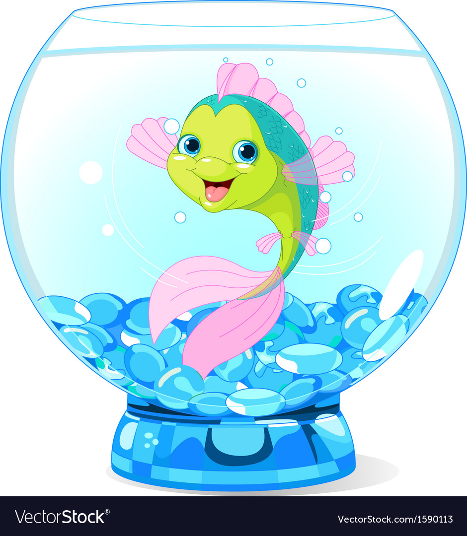 Cute Cartoon Fish in Aquarium Royalty Free Vector Image