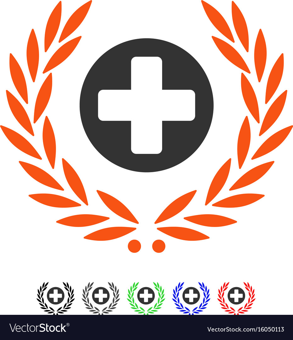 Health care emblem flat icon Royalty Free Vector Image