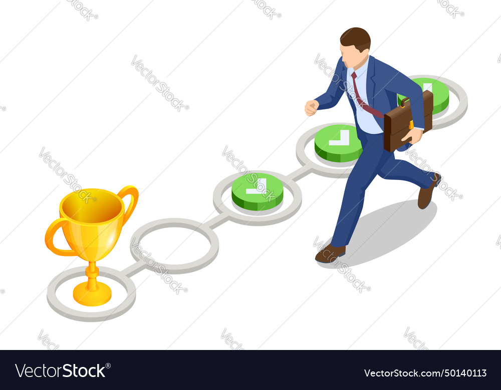 Isometric business project management system Vector Image