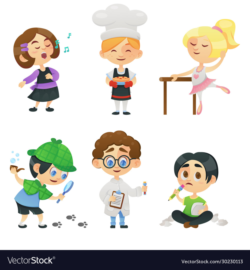 kids-children-jobs-and-professions-cute-cartoon-vector-image