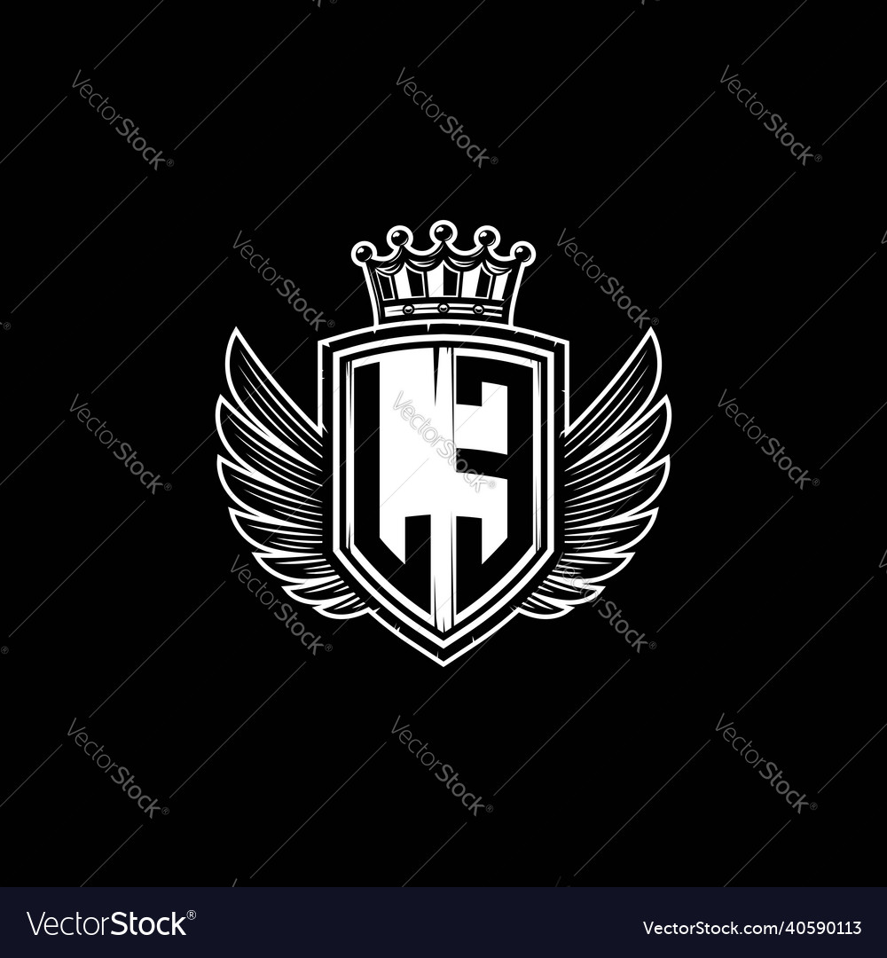 Le logo monogram shield crown luxury design Vector Image